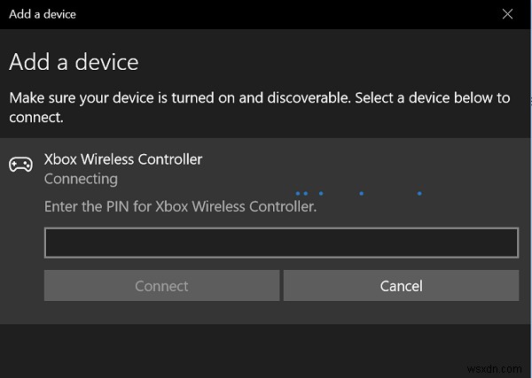 ワイヤレスXboxOneコントローラーにはWindows11/10のPINが必要です 