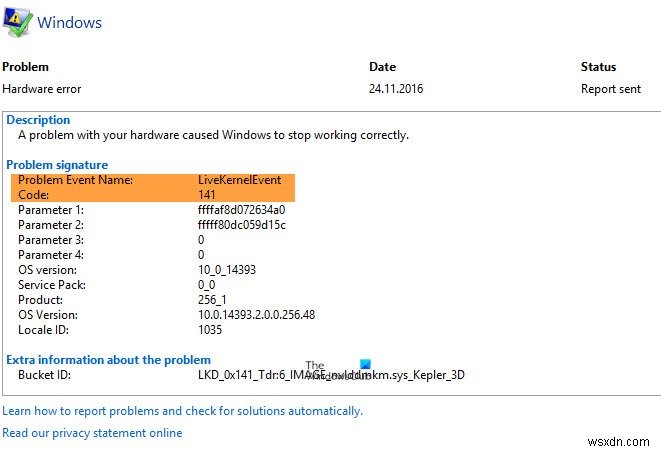 WindowsコンピューターでのLiveKernelEventエラーの修正 