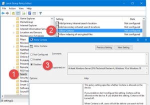 レジストリまたはグループポリシーを介してWindows11/10でCortanaを完全に無効にする方法 