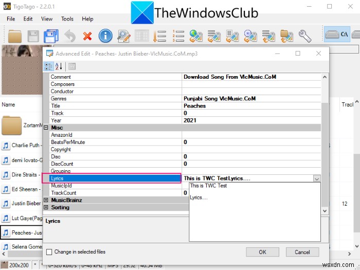 Windows11/10でMP3ファイルに歌詞を追加して埋め込む方法 