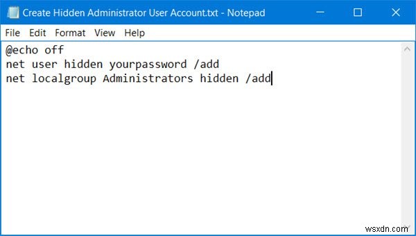 Windows11/10で非表示の管理者ユーザーアカウントを作成する方法 