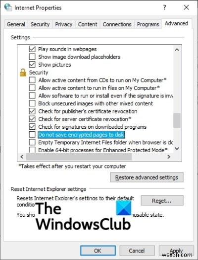 Windows10上のMicrosoftEdgeでのINET_E_DOWNLOAD_FAILUREエラーを修正します 