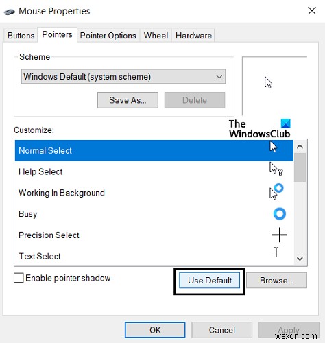 Windows11/10でマウス設定をデフォルトにリセットする方法 