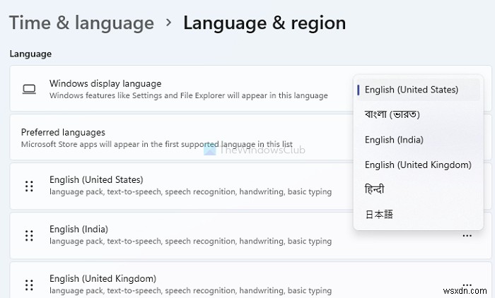 Windows11/10で言語をインストールおよびアンインストールする方法 