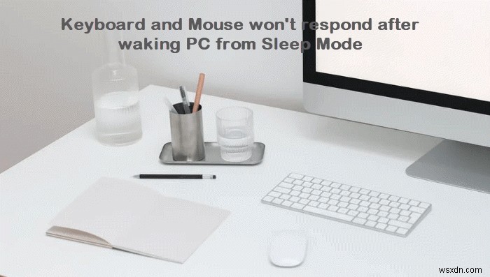 コンピュータをスリープモードから復帰させた後、キーボードとマウスが応答しない 