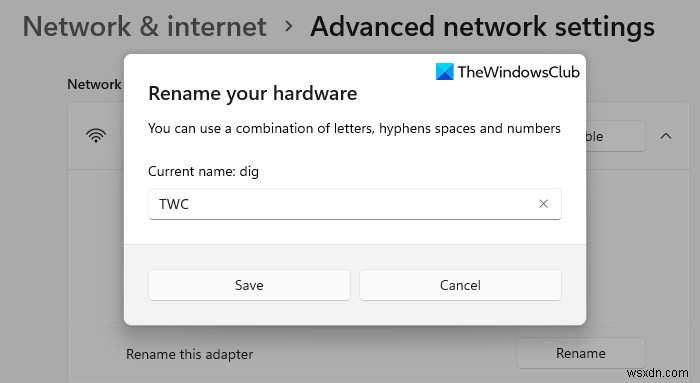 Windows11でWiFiネットワークアダプターの名前を変更する方法 