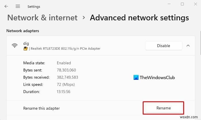 Windows11でWiFiネットワークアダプターの名前を変更する方法 