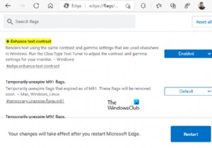 Microsoft Edgeでテキストコントラストを強化し、フォントレンダリングを改善する方法