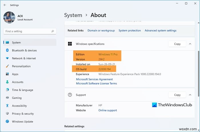 Windows 11/10のどのエディション、バージョン、ビルドがコンピューターにインストールされているかを確認します 