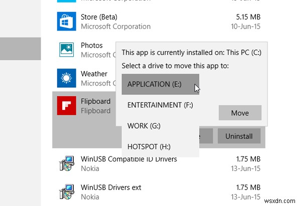設定を介してWindowsアプリを別のドライブに移動する方法 
