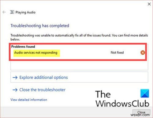 Windows11/10でオーディオサービスがエラーに応答しない 