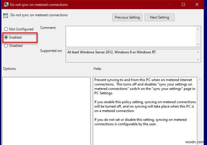 Windows10の従量制接続スイッチの設定の同期を無効にする 