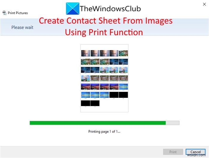 Windows11/10で写真のコンタクトシートを作成して印刷する方法 