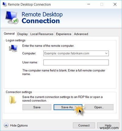 Windows11/10でリモートデスクトップ接続のショートカットを作成する方法 