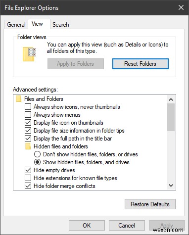 Windows11/10でファイルエクスプローラーオプションを開く方法 