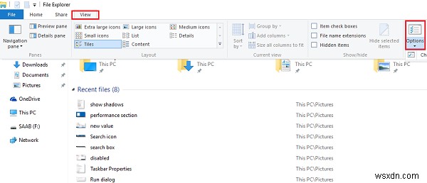 Windows11/10でファイルエクスプローラーオプションを開く方法 