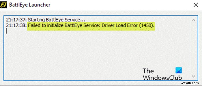 修正BattlEyeサービスの初期化に失敗しました：Windows 10でのドライバーロードエラー（1450） 