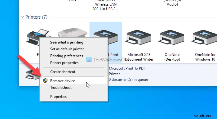 Windows111/10でMicrosoftPrinttoPDFプリンターを表示または非表示にする方法 