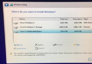 Windowsインストールエラー0x80300002「選択した場所にWindowsをインストールできません」の原因と解決方法