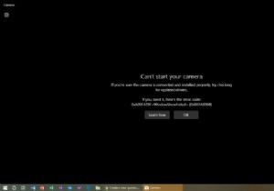 Windowsがカメラを起動できません、エラー0xA00F429F 