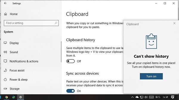 Windows11/10でクリップボード履歴をオン/オフおよびクリアする方法 