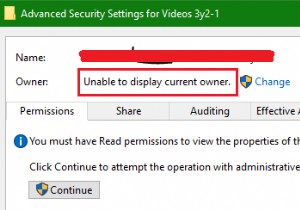 Windows 11/10で「現在の所有者を表示できません」エラーを解決する方法