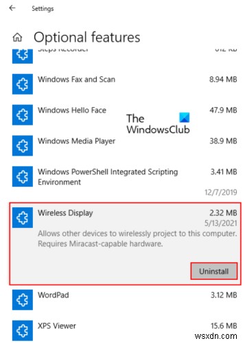 Windows11/10でワイヤレスディスプレイ機能を追加および削除する方法 