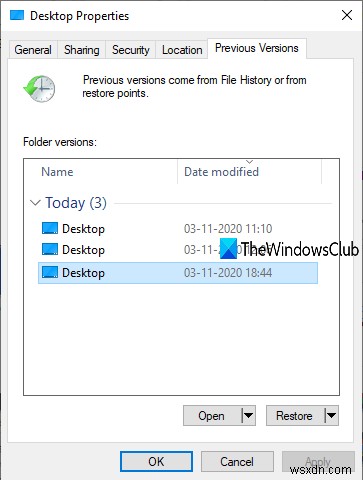 Windows 11/10で以前のバージョンのファイルとフォルダを復元するにはどうすればよいですか？ 