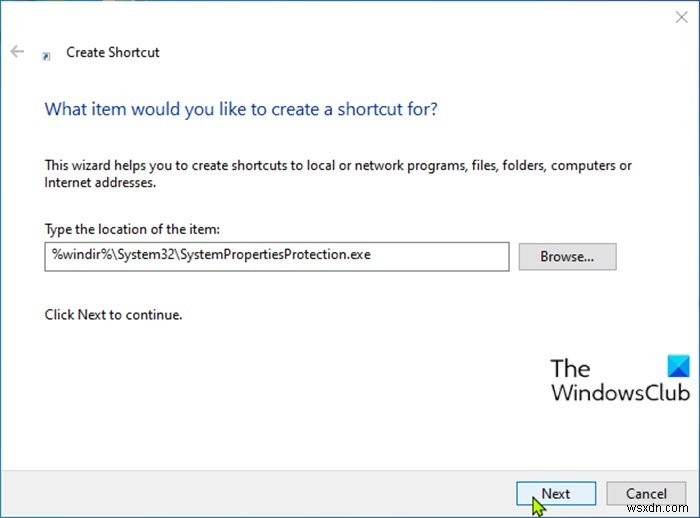 Windows10でシステムの復元のショートカットを作成する方法 