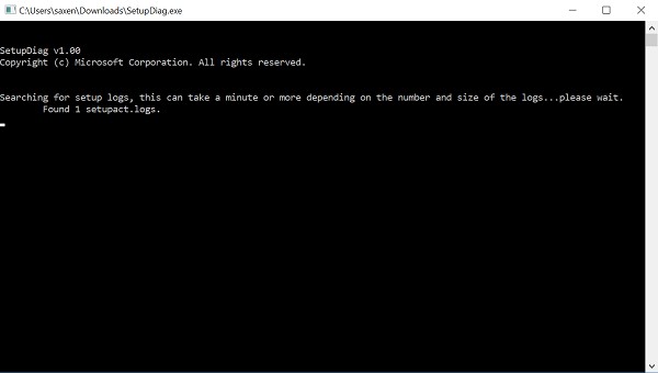 SetupDiag.exeは、Windows10のアップグレードエラーを診断するのに役立ちます 