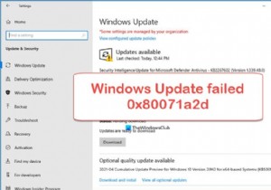 WindowsUpdateがエラーコード0x80071a2dで失敗しました 