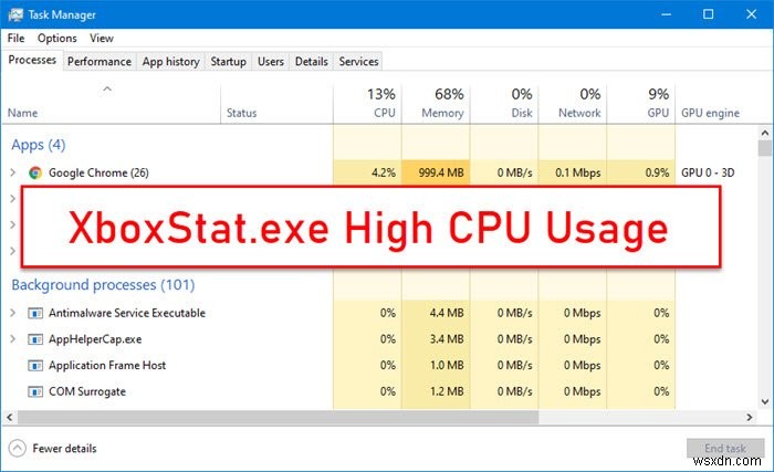 XboxStat.exeWindows11/10での高いCPU使用率 