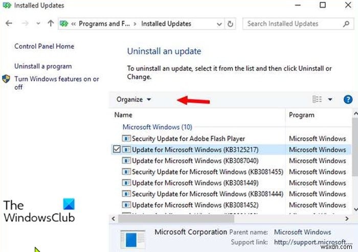 Windows10でアンインストールオプションなしで永続としてマークされたWindowsUpdateをアンインストールする方法 