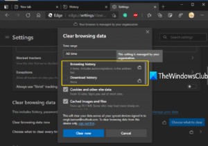 MicrosoftEdgeでブラウザの履歴とダウンロードの履歴を削除しないようにする 
