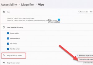 Windows11/10で拡大鏡のマウスカーソルを画面の中央に保持する方法 