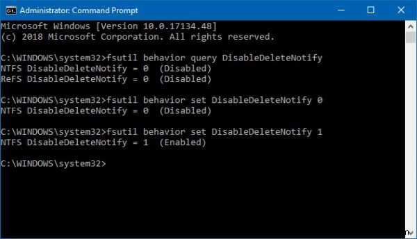Windows 11/10でTRIMサポートを確認、無効化、有効化する方法 