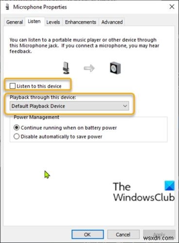 Windows11/10で再生デバイスを介してマイクを聞く方法 