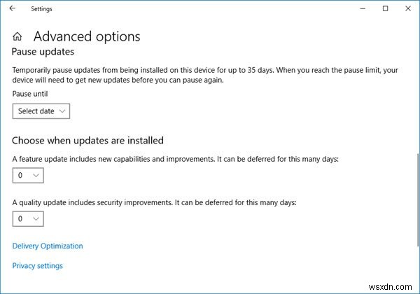 Windows11/10で最大365日までWindowsUpdateを遅延、延期、または一時停止する方法 