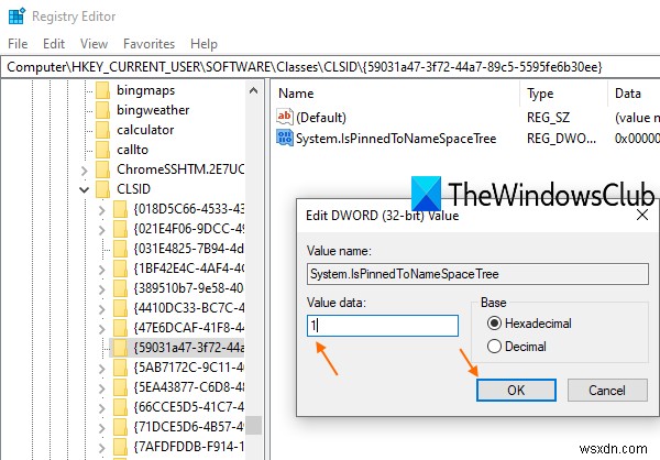 ユーザープロファイルフォルダーをWindows10ファイルエクスプローラーのナビゲーションウィンドウに追加する方法 