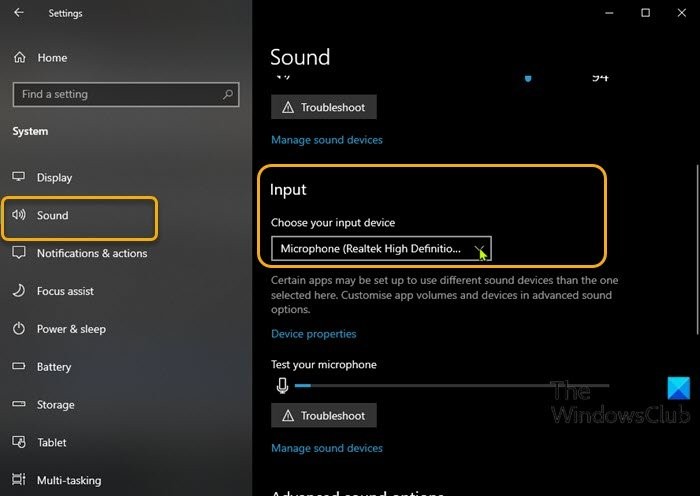 Windows11/10でデフォルトのサウンド入力デバイスを変更する方法 