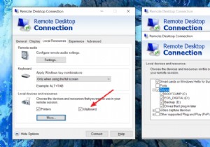Windows10のリモートデスクトップセッションで貼り付けをコピーできません 