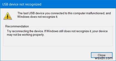 USBデバイスが認識されない、このコンピューターに最後に接続したUSBデバイスが誤動作しました 