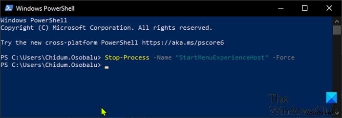 Windows10でコマンドプロンプトまたはPowerShellを使用してStartMenuExperienceHost.exeを再起動する方法 