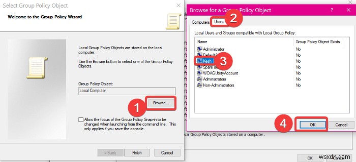 Windows11/10で特定のユーザーにローカルグループポリシーを適用する方法 