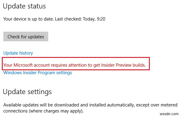 Insider Previewビルドを取得するには、Microsoftアカウントに注意が必要です。 