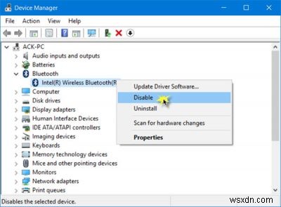 Windows11/10でBluetoothをオフまたは無効にする方法 
