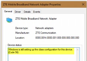 Windowsは、このデバイスのクラス構成、コード56をまだ設定しています 