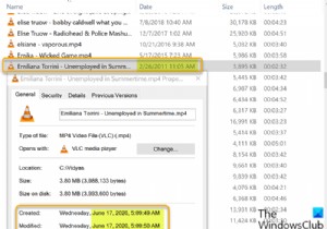 Windows11/10のエクスプローラーで間違った日付を表示するファイル 