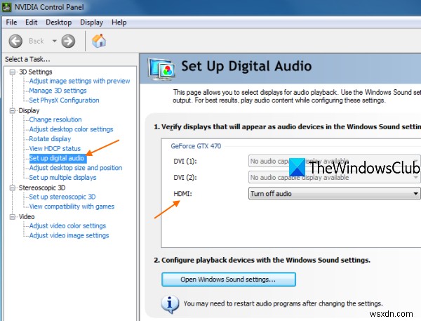 NVIDIAハイデフィニションオーディオがプラグインされていないエラーを修正 