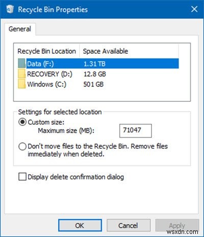 Windows11/10のごみ箱のコツとヒント 